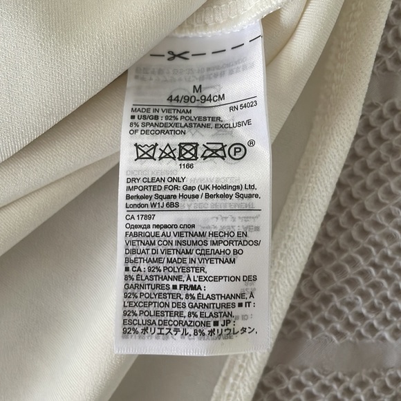 Banana Republic Cream Navy Blue Tie Back Blouse - Picture 6 of 6